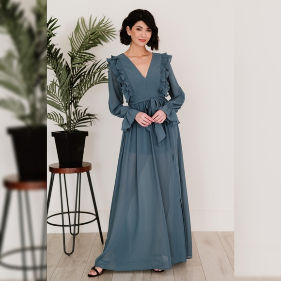 Happy in the Hamptons Ruffled Maxi Dress - Picture 6 of 8